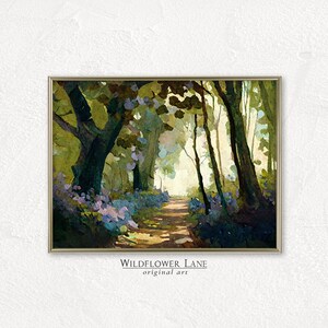 Arte murale stampabile - Paesaggio con sentiero nella foresta incantata - Decorazione per soggiorno o camera da letto - Download digitale istantaneo