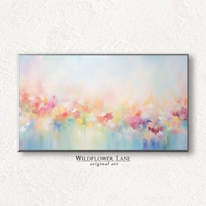 Samsung Frame TV Art - Summer Garden Rainbow Abstract Flower Blossoms - Instant Digital Download