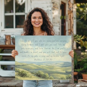 Inspirational Bible Verse Wall Decor - Modern Christian Faith Canvas Art Print
