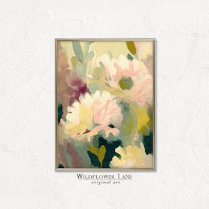 Printable Wall Art - Large Pink Dahlias Floral Art Print - Elegant Wall Decor -Instant Digital Download