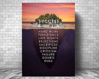 SUCCESS Motivation Canvas || Wall Décor Motivation Canvas || Island Inspirational Canvas Print