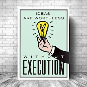 IDEAS Are Worthless Without EXECUTION || Motivation Canvas || Monopoly Inspirational Canvas Painting