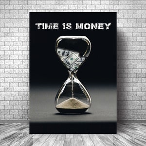 TIME Is MONEY Motivation Canvas || Time Wall Art Motivation Canvas || Money Inspirational Canvas Print