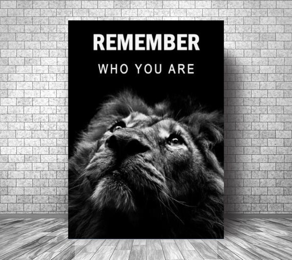REMEMBER Who You ARE Lion Motivation Canvas || Lion Wall Art Motivation Canvas || Lion Inspirational Canvas