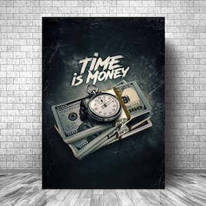 TIME Is MONEY Motivation Canvas || Time Wall Art Motivation Canvas || Money Inspirational Canvas Print