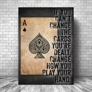 Kaartmotivatie canvas || Ace motivatie canvas || Inspirerende canvas schilderij