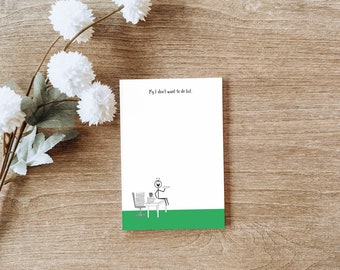 Funny "Don't Want To Do" Sticky Note Pad: Sarcastic Office Gift