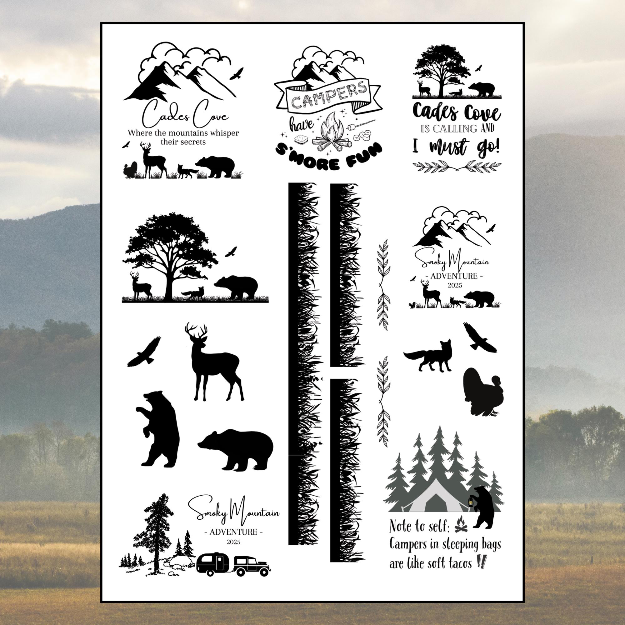 Cades Cove Sticker Sheet: Smoky Mountain Scrapbooking Stickers - Etsy