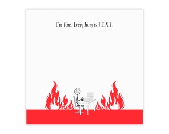 Funny Sticky Note Pad, Funny Post-it Notes, Sarcastic Note Pad, Office Gifts, Gift for Boss, 3x3 Notes, Everything is Fine