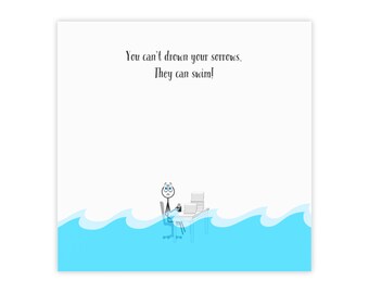 Funny Sticky Note Pad, Funny Post-it Notes, Sarcastic Note Pad, Office Gifts, Gift for Boss, 3x3 Notes, Can't Drown Your Sorrows