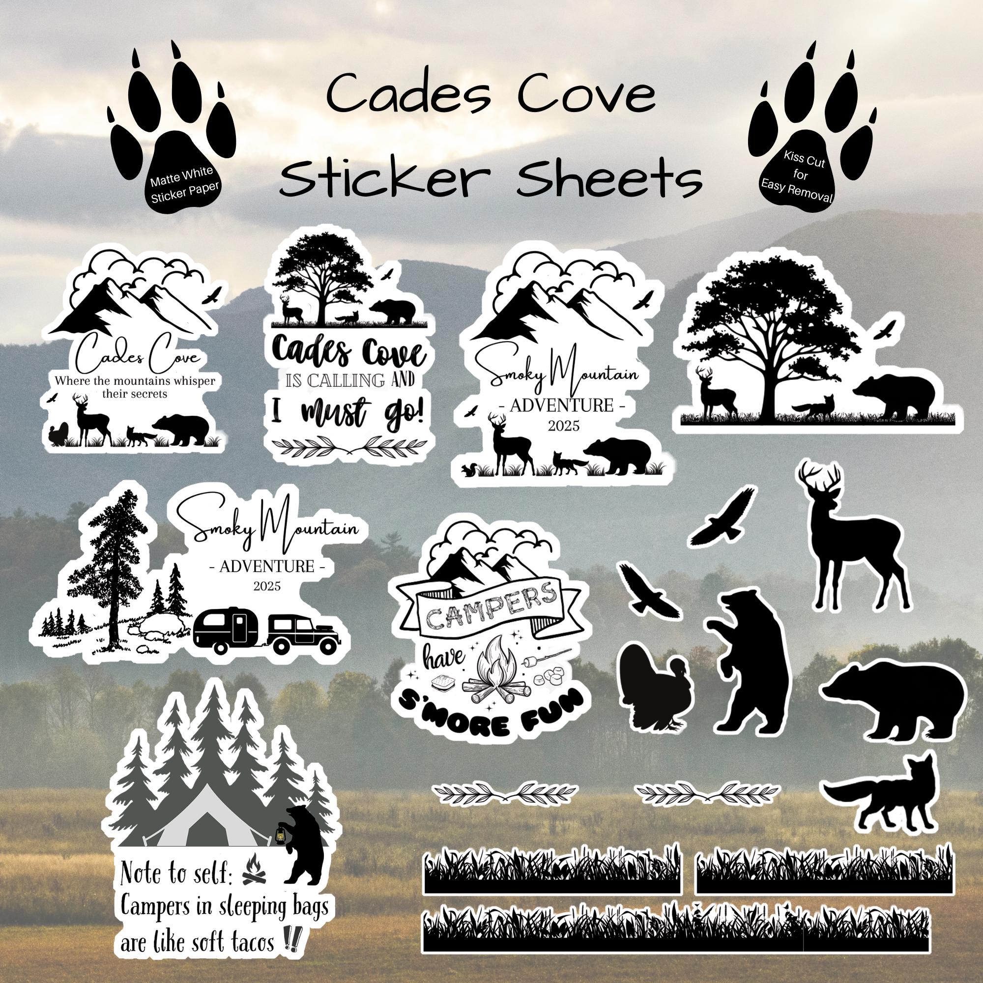 Cades Cove Sticker Sheet: Smoky Mountain Scrapbooking Stickers - Etsy