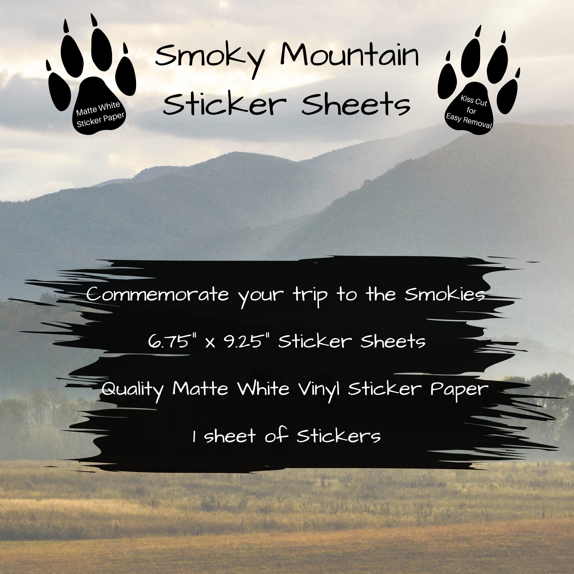 Cades Cove Sticker Sheet: Smoky Mountain Scrapbooking Stickers - Etsy