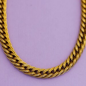 Vintage Gold Tone Curb-Style Fashionable Chain Necklace 30 inch - AB16