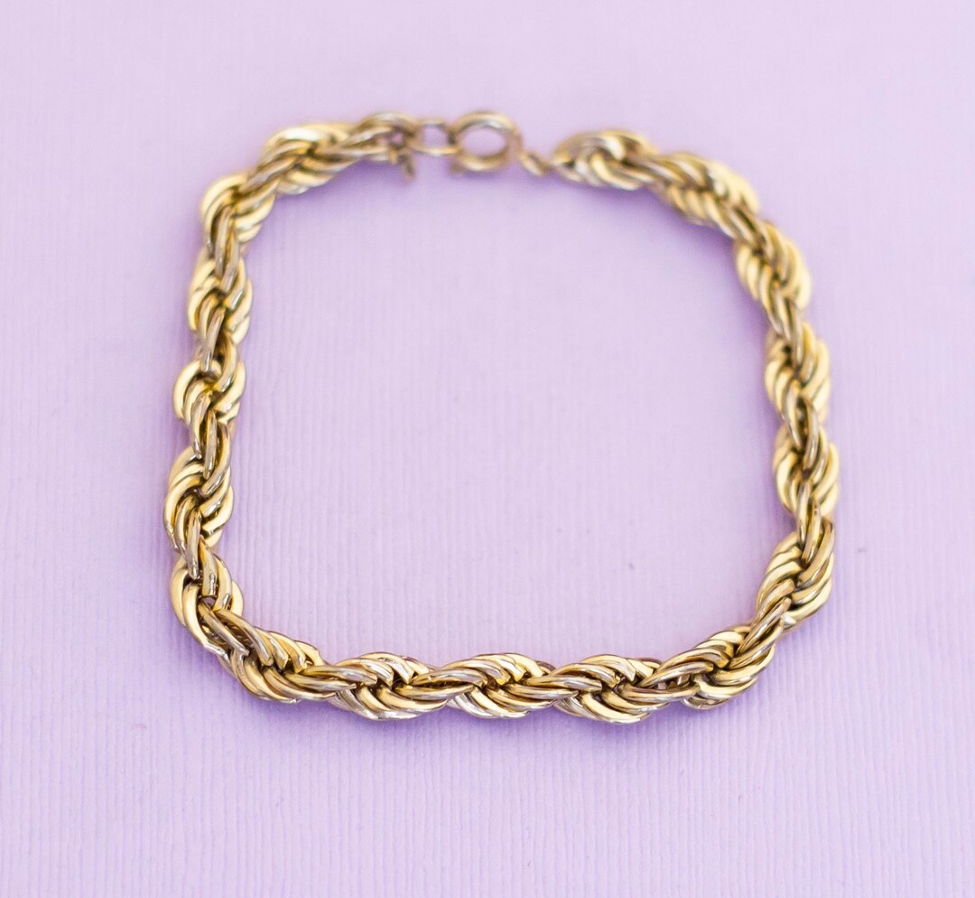 Vintage Intricate Rope Style Chain Bracelet 7 Inch - AB22 - Etsy