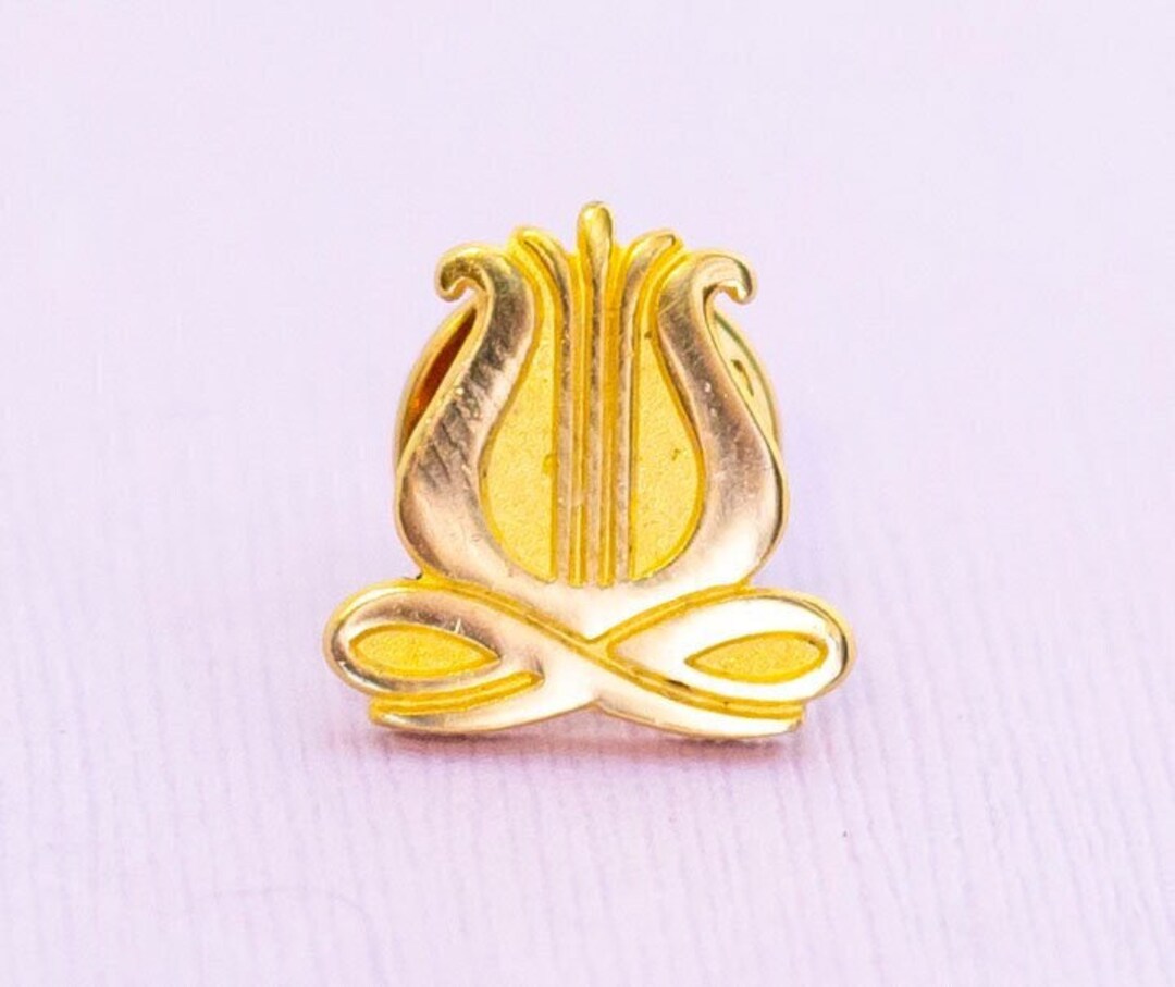 Vintage Neptune's Trident Gold Tone Pin AB20 Etsy