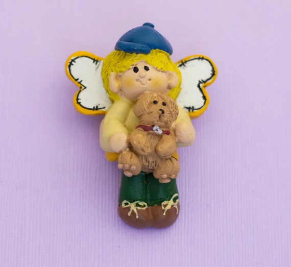 Vintage Fairy Child Puppy Brooch - AB4 - image 1