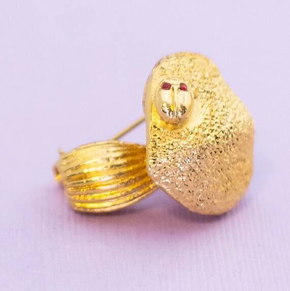 Vintage Gold Tone Elven Mushroom Stylish Brooch -… - image 2