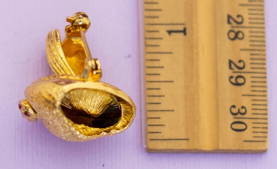 Vintage Gold Tone Elven Mushroom Stylish Brooch -… - image 3