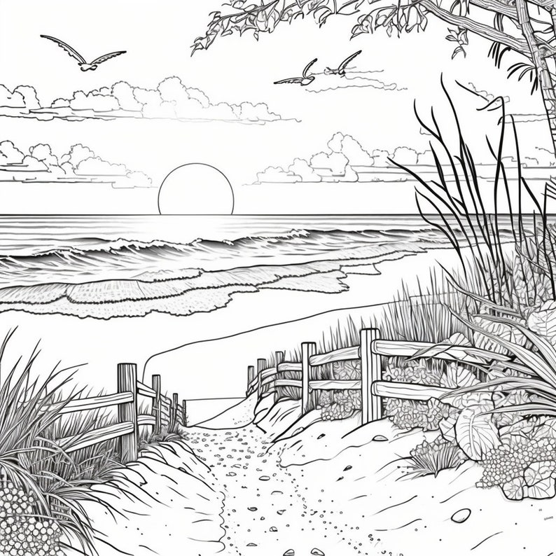 Beach Scene Coloring Pages Bundle - Il 794xN.4713239450 Kcbd 