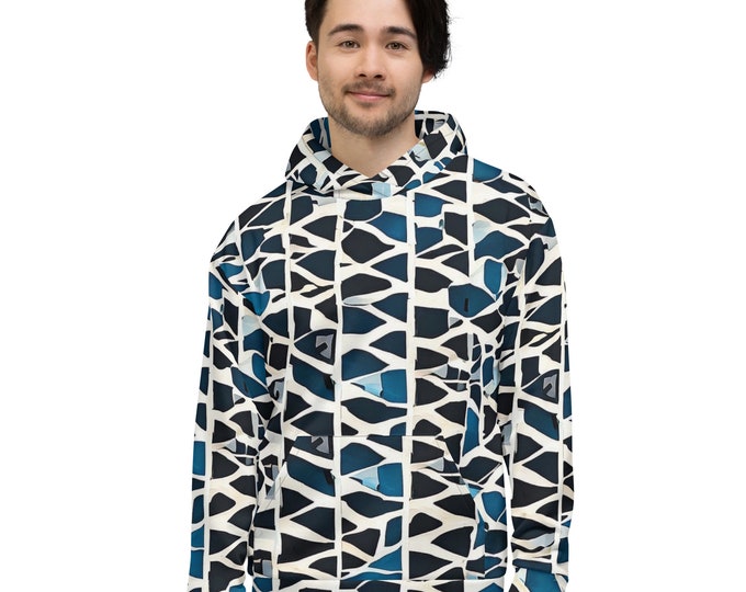 Funky Tiger® Mens Dark Ripples Premium Hoodie