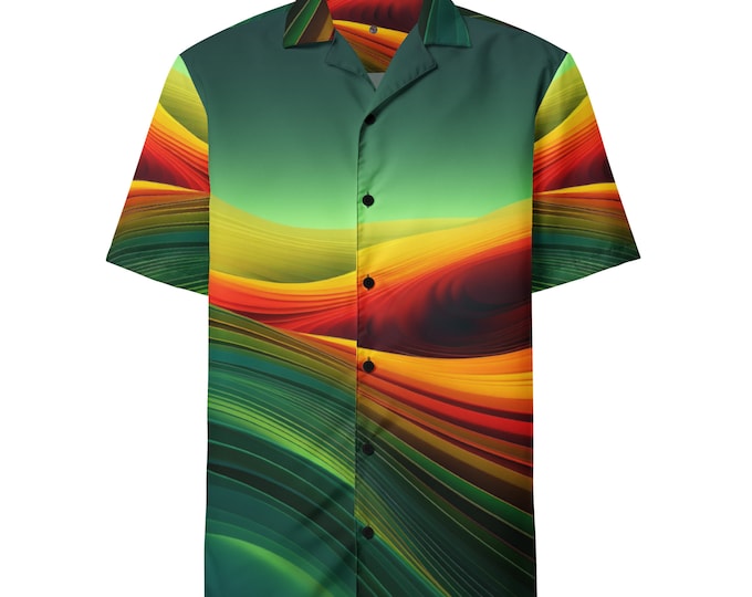 Funky Tiger® Afro Fusion Short-Sleeved Button Down Shirt - Men's Fashion Shirt for Statement Style and Cultural Fusion