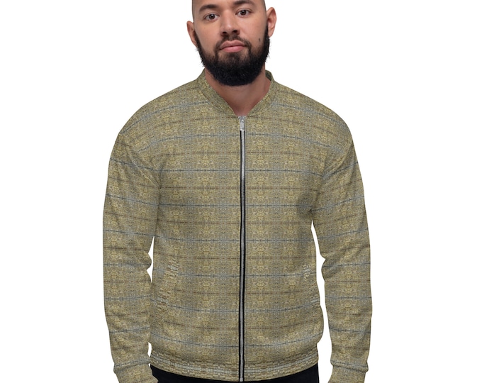 Funky Tiger® Mens Monogram Premium Bomber Jacket - Gold