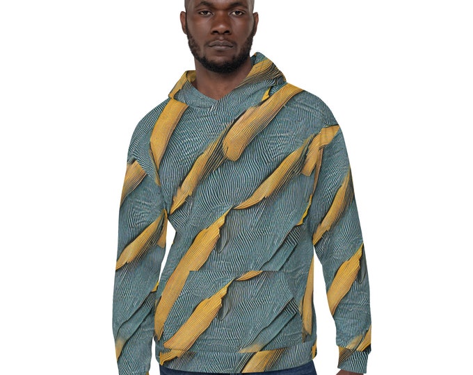 Funky Tiger® Mens Scaled Stripes Premium Hoodie, Cool Hoodie for Gaming, Concert, Beach, Event, Everyday