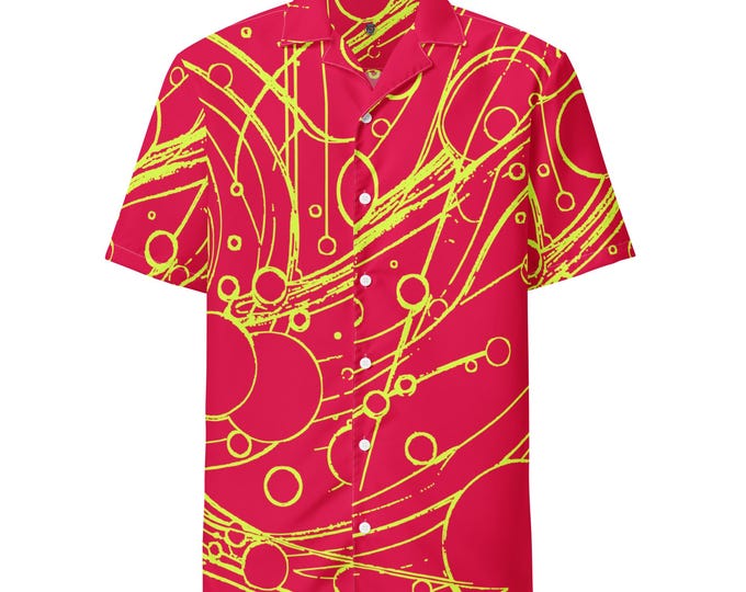 Funky Tiger® Sketches Hawaiian Shirt – Short Sleeve Button Down for Beach, Parties, Vacations and any occasion | Casual Comfort