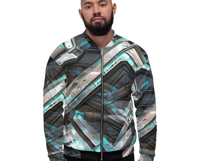 Funky Tiger® Mens Dark Metal Premium Bomber Jacket