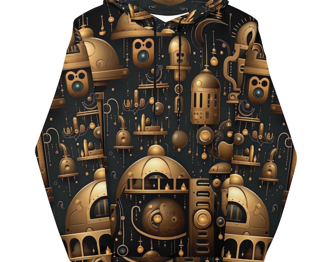 Funky Tiger® - Gamer's Hoodie with Unique Brown Graphics on Black Canvas,Fall