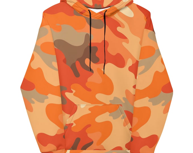 Funky Tiger® Camouflage Hoodie in Orange | For Game Day | Gaming | Everyday | Parties | Events,Fall