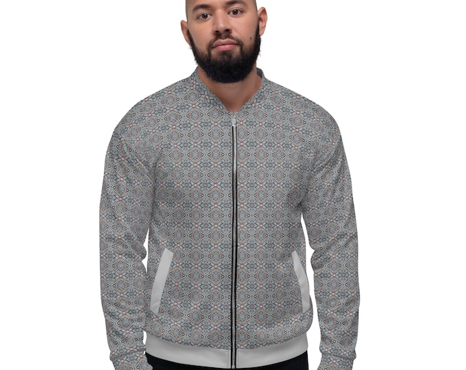 Funky Tiger® Mens Monogram Premium Bomber Jacket - Argentine