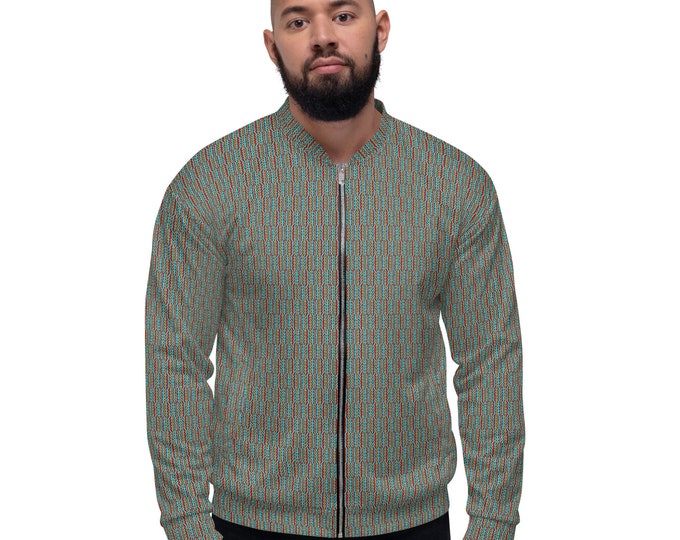 Funky Tiger® Mens Monogram Premium Bomber Jacket - Lines