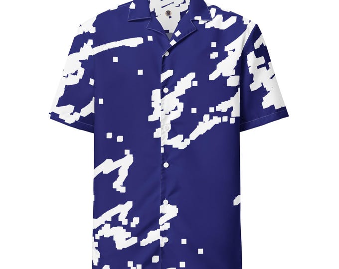 Funky Tiger® Sketches Ocean Blue Edition – Short Sleeve Hawaiian Shirt for Men | Beach & Party Vibes
