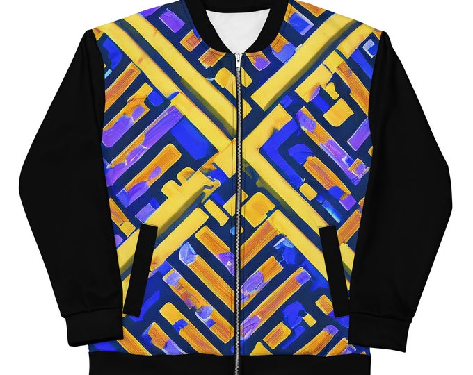 Funky Tiger® Men's Geometric Style Bomber Jacket