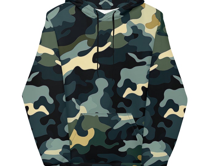 Funky Tiger® Camouflage Hoodie in Dark Green | For Game Day | Gaming | Event | Party | Everyday | Dark Green,Fall