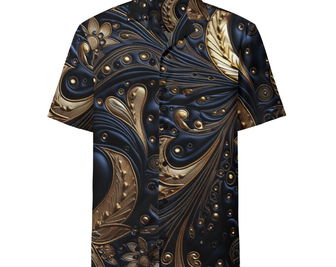 Funky Tiger® Paisley Continuum Button Shirt, Casual Button Down Shirt For Men, Short Sleeve for Comfort
