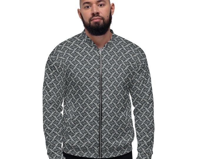 Funky Tiger® Mens Monogram Premium Bomber Jacket - 3D Dark