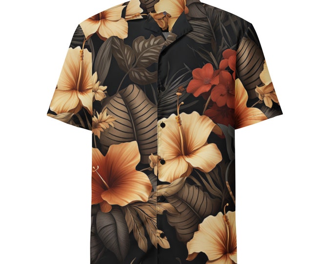 Funky Tiger® Tropicana Eclipse Button Down Hawaii Shirt | Short Sleeve | Unique Fashion | Unique Gift | Hawaiian Shirt| Aloha Shirt