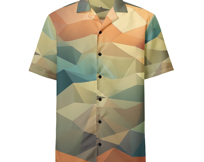 Funky Tiger® Mineral Matrix Button Down Shirt, Casual Short Sleeve Shirt for Men