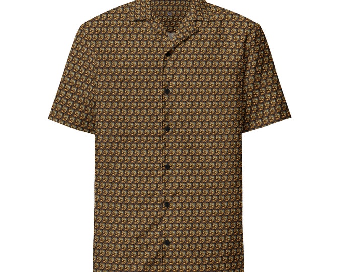 Funky Tiger® Gilded Cyclone Button Down Shirt for Men | Short Sleeve Shirt | Casual Button Down | Summer | Vacation | Beach