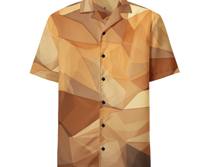 Funky Tiger® Sonic Grooves Button-Down Shirt, Casual Short Sleeved Shirt For Men