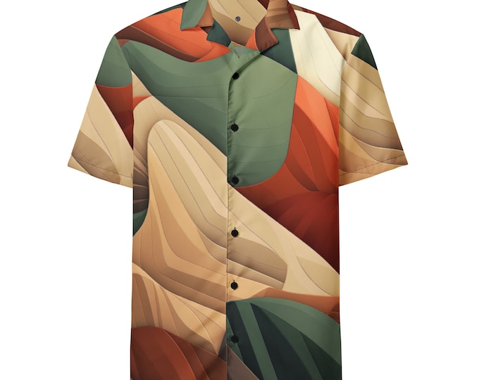 Funky Tiger® Tectonic Fusion Button-Down Shirt, Casual Shirt For Men