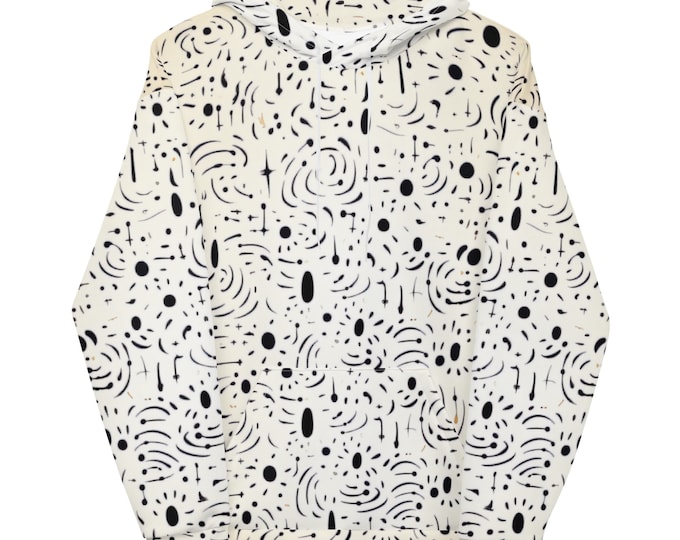 Funky Tiger® AstroLinx III Hoodie - Off White , Cool Hoodie for Events, Parties, Gaming ,Every Occasion,Fall