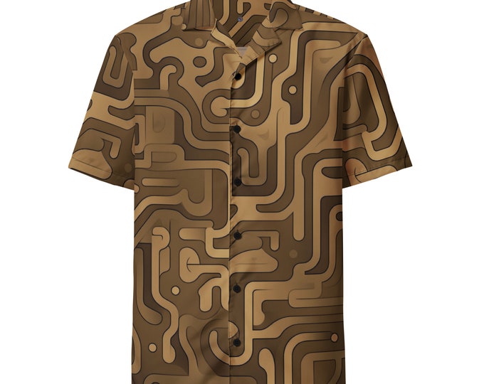 Funky Tiger® Desert Maze Button-Down Shirt - Valles Marineris