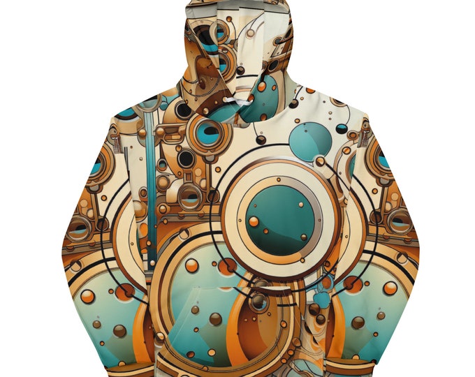 Funky Tiger® Men's Urban Circle Hoodie, Cool Sweater for Party, Beach, Concert, Gaming, Everyday Essentials with Unique Designs,Fall