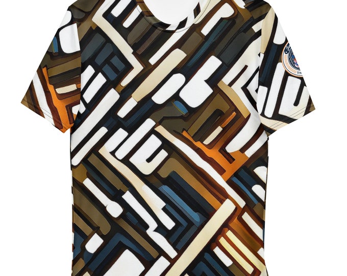 Funky Tiger® Men's City Blocks Premium Polyester T-shirt