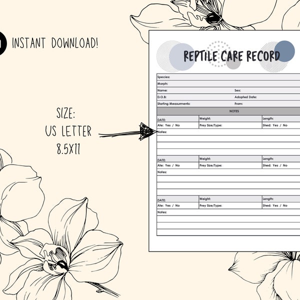 Reptile Care and Feeding Tracker - Dots