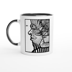 Version II - The white ceramic mug with black interior