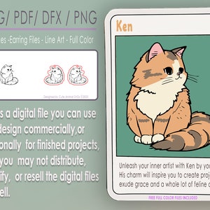 kitty cat cute animal SVG Earrings stud earrings Download dxf jewelry sticker PDF Glowforge Cricut Cut file PNG T-Shirt color